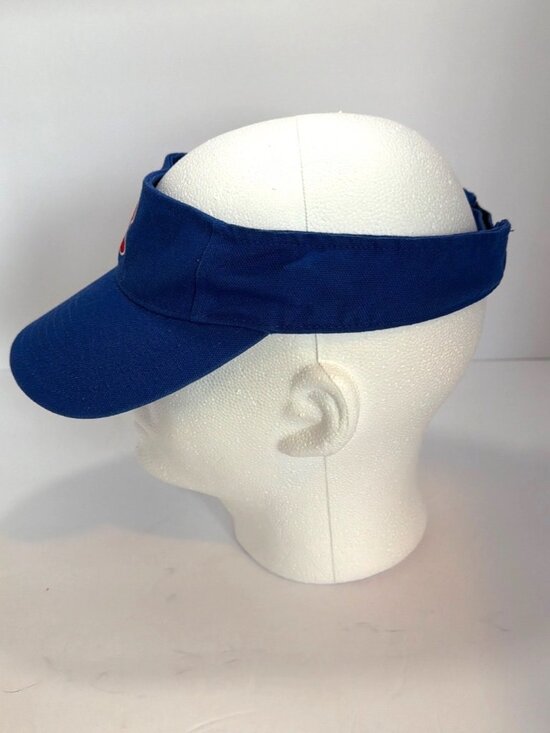 Vintage Chicago Cubs Blue Adjustable Visor By Twins Enterprise 100% Cotton - Picture 4 of 7